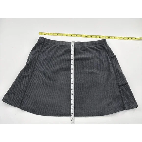 Melanzana Micro Grid Skirt Womens Medium Gray Pocket Made In USA - Picture 5 of 5